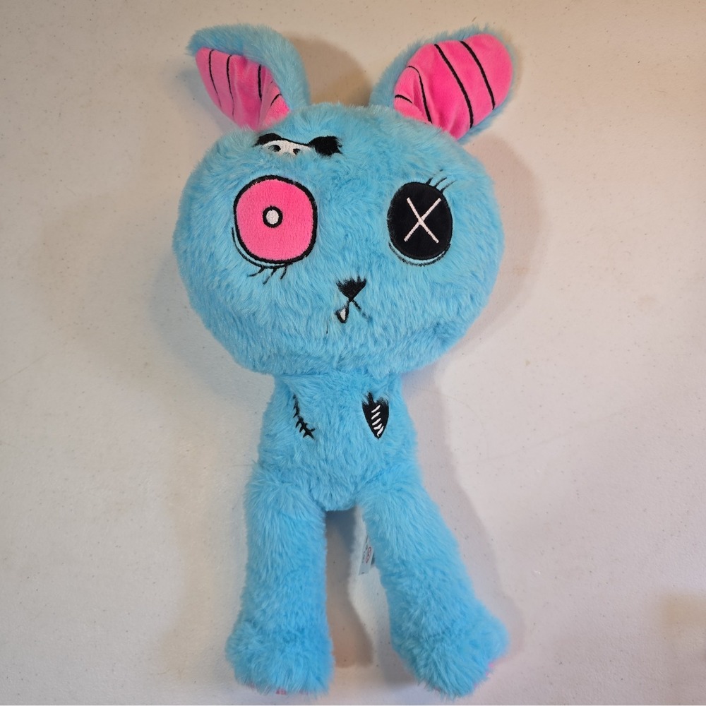 Gus Fink Numb Bunny Plush 15 Inch Blue Black Pink Spirit